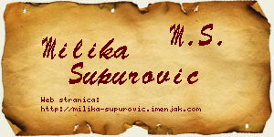 Milika Supurović vizit kartica